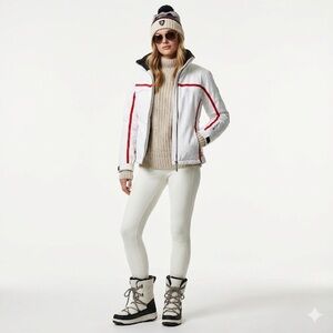 Marker Women's Snow Jacket in White with Red Accents Thinsulate Size 8